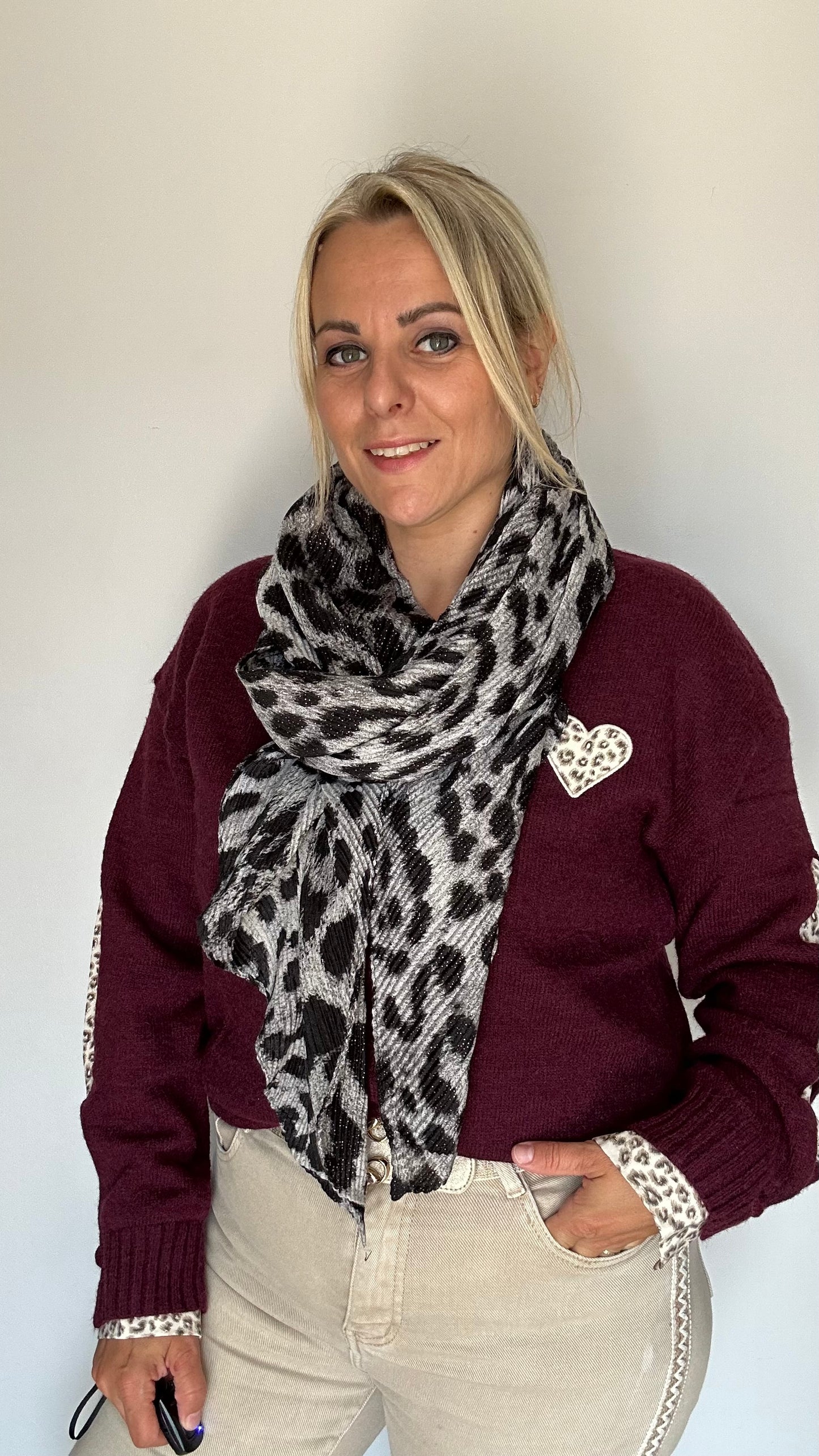 Foulard gaufré léopard