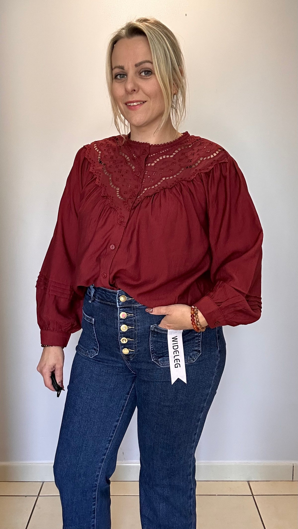 👖 Jean taille haute bleu foncé