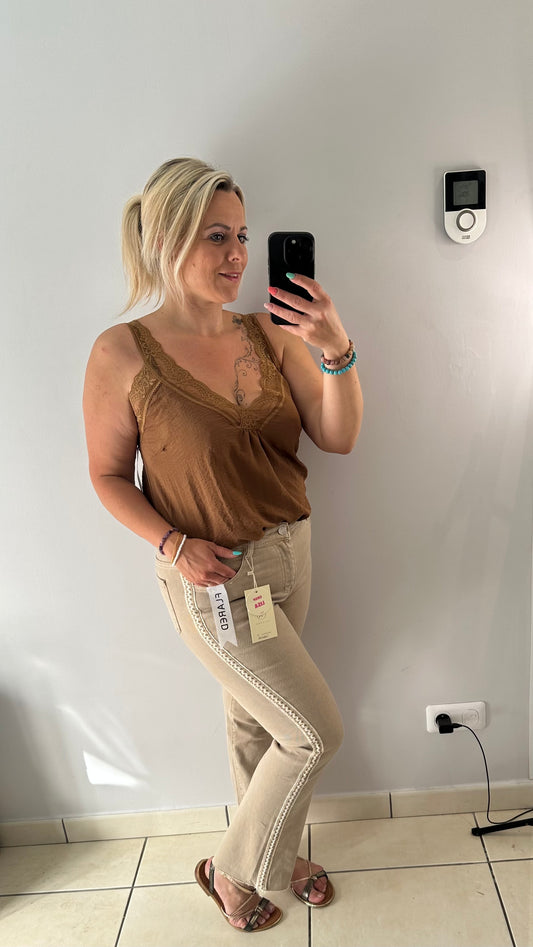 Jean flare beige
