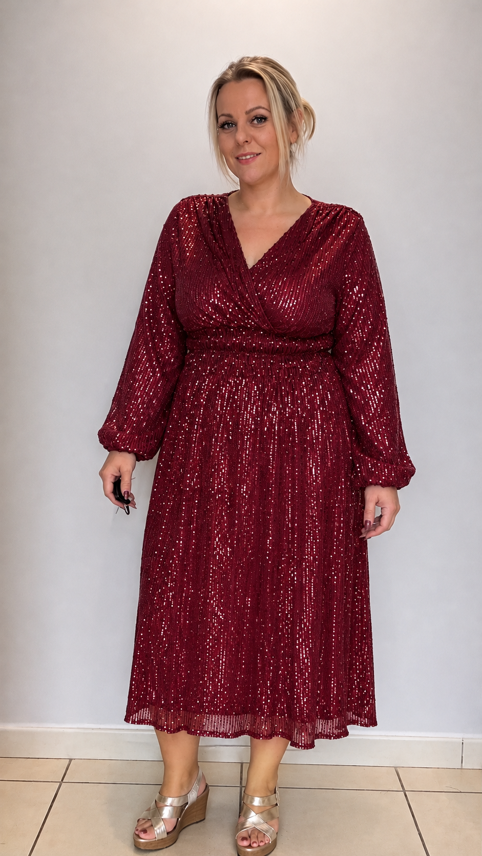 Robe sequins mi longue