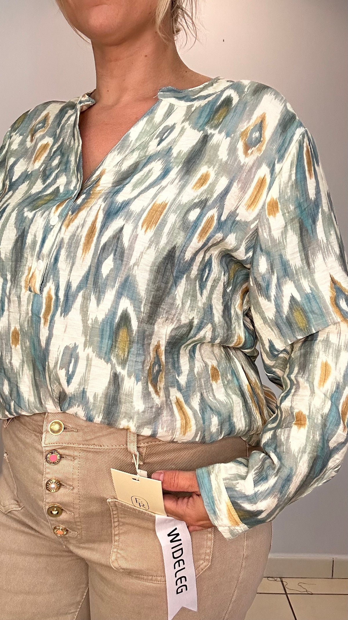 Blouse élégante verte