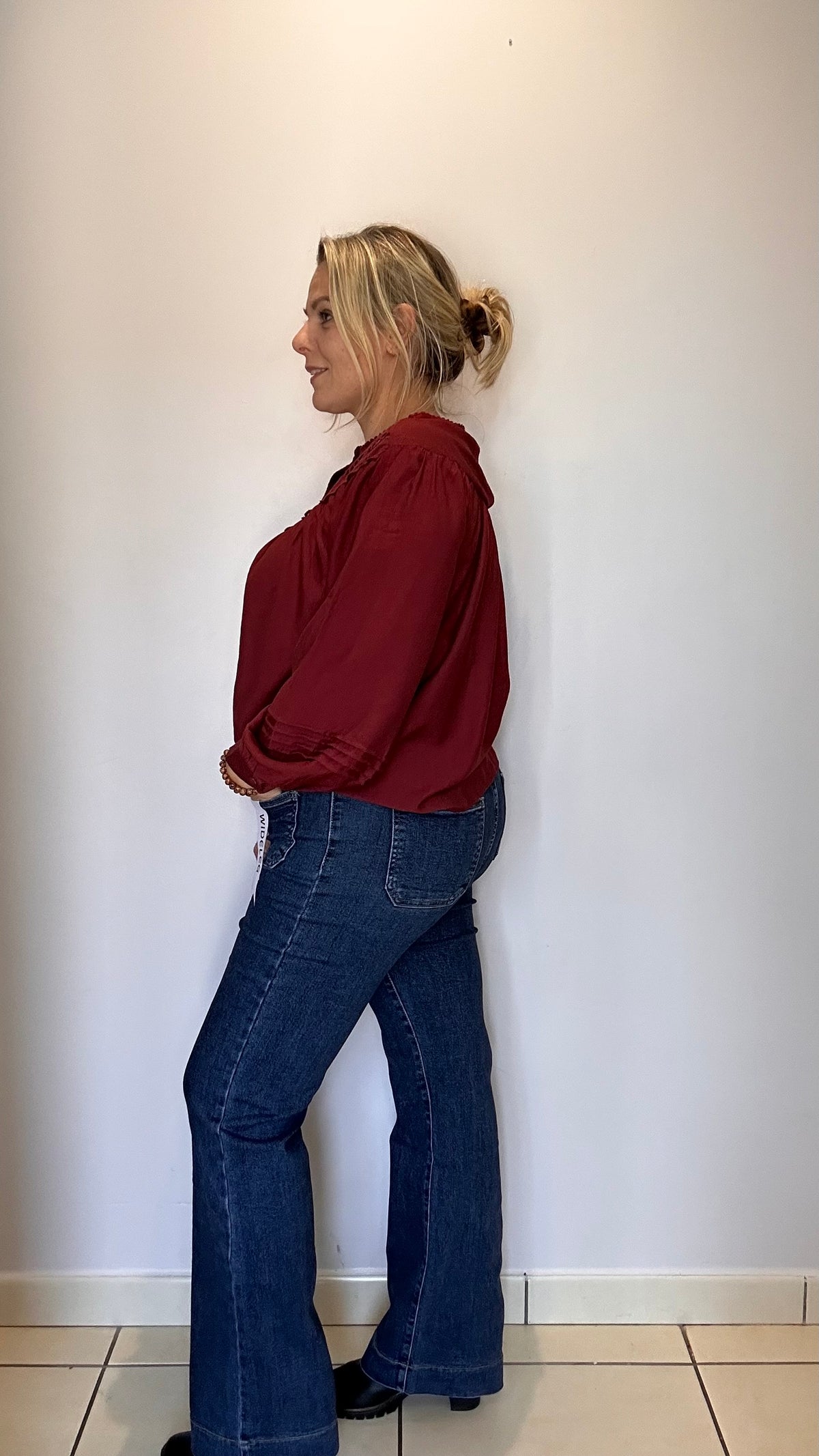 👖 Jean taille haute bleu foncé