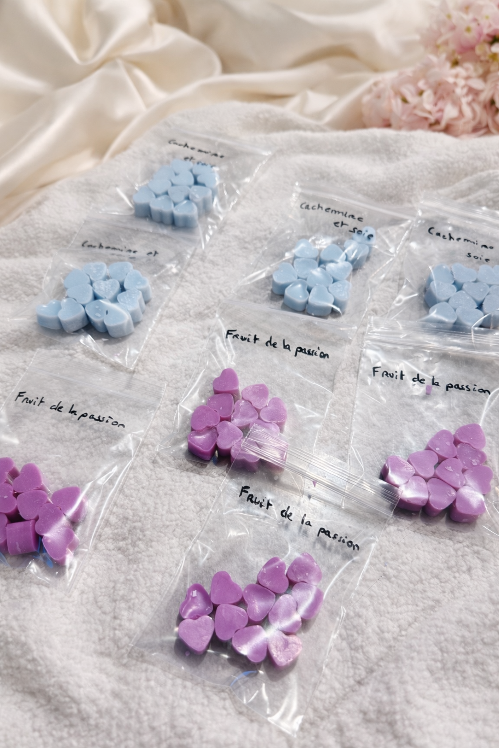 Sachet de fondants « fruit de la passion » et « cachemire et soie »