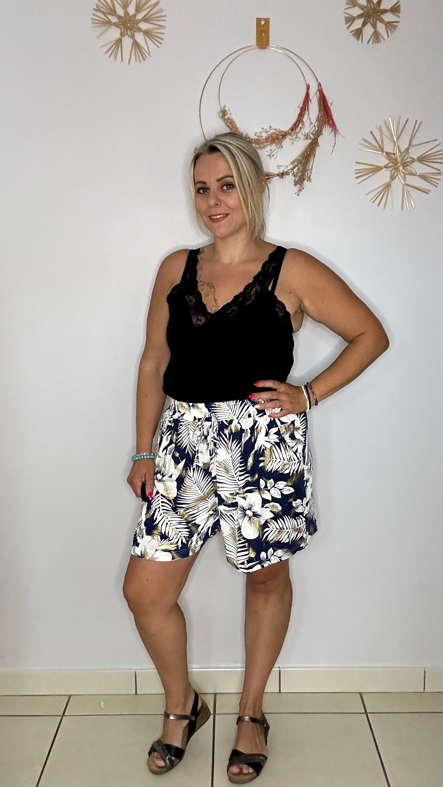 🌺 Short magique fleurs tropicales  🌺 ( J2261-28)