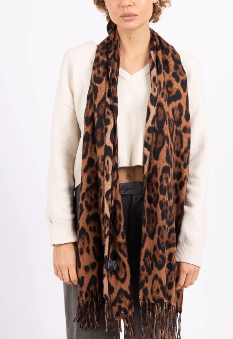 Foulard imprimé léopard brillant
