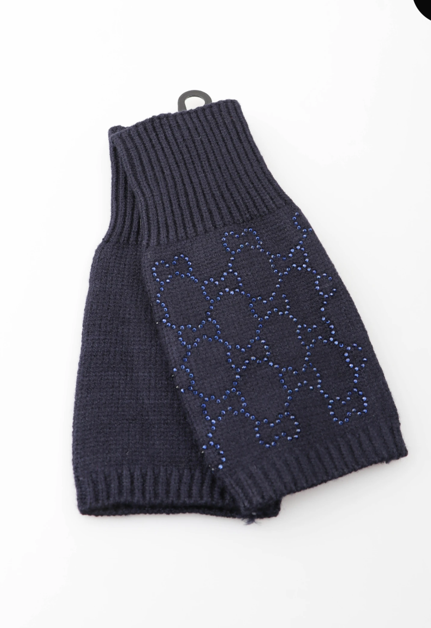 gant mitaine avec strass