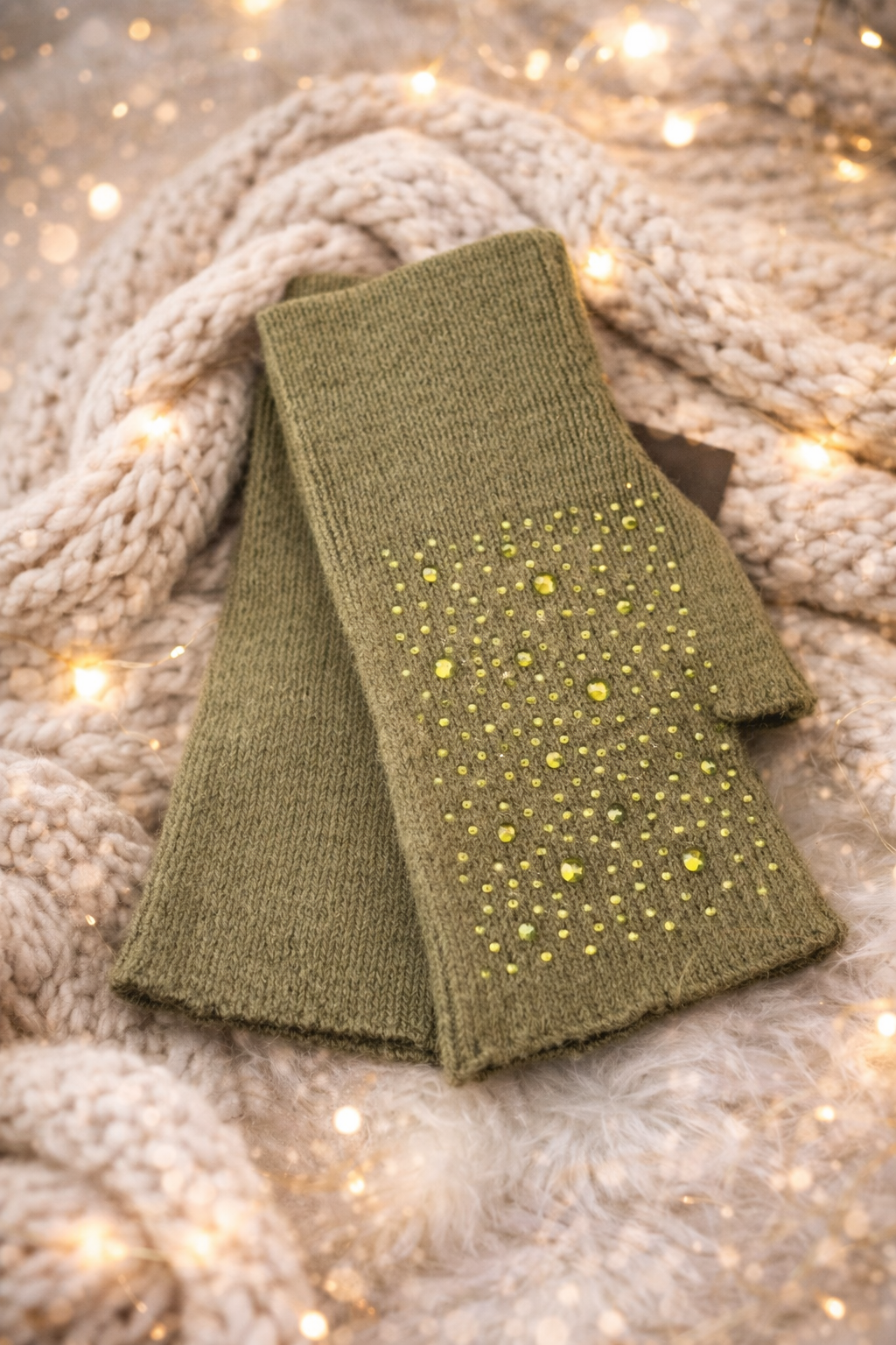 Mitaines avec strass