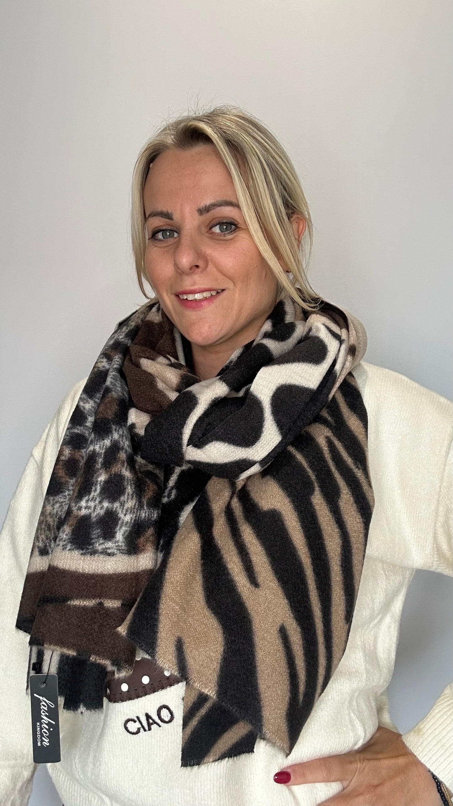 Écharpe motif animalier