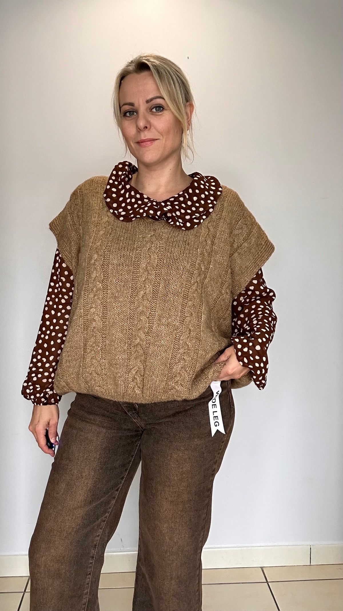 ✨ Le pull sans manches en maille tout doux
