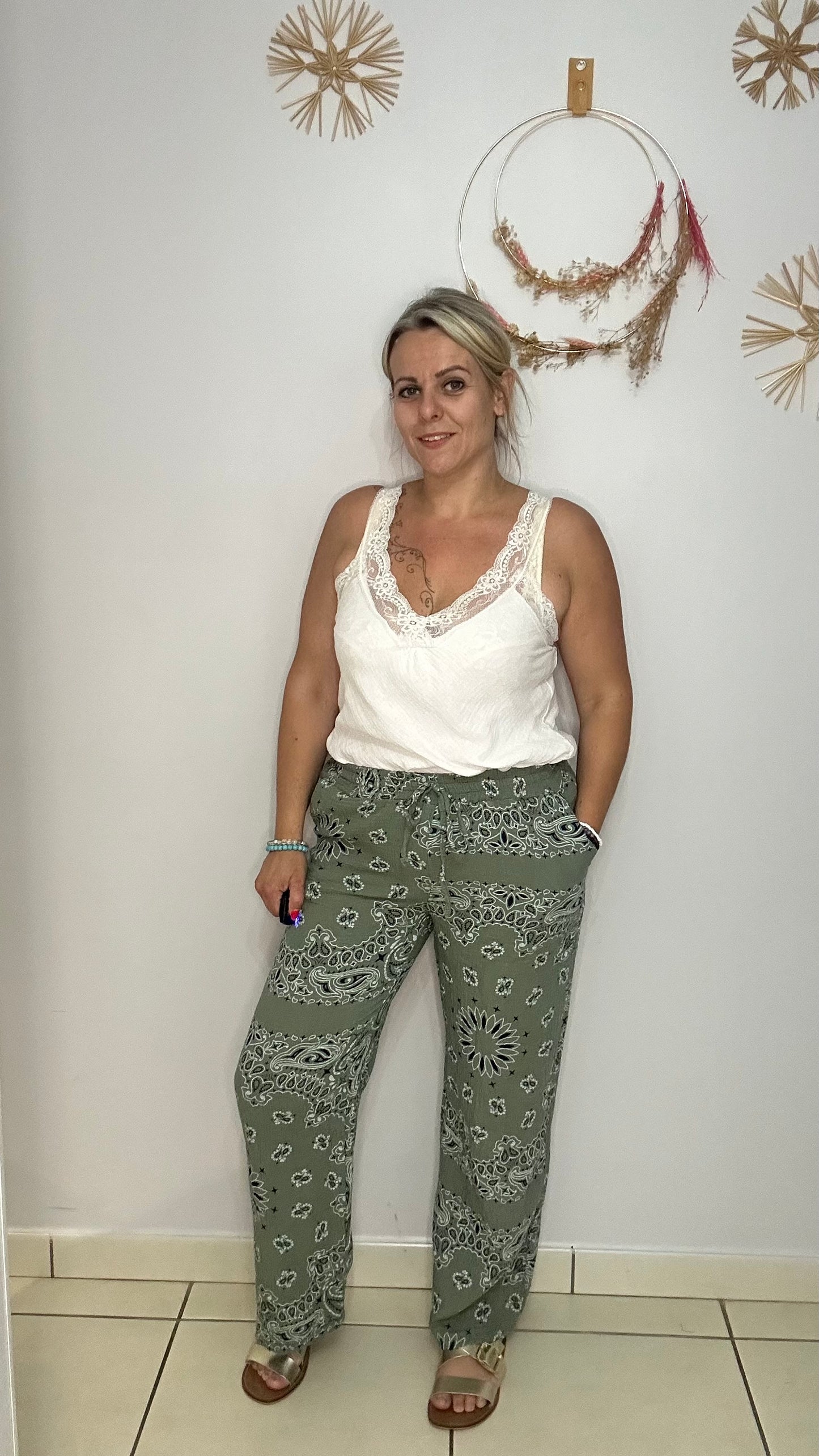 Pantalon en gaze de coton