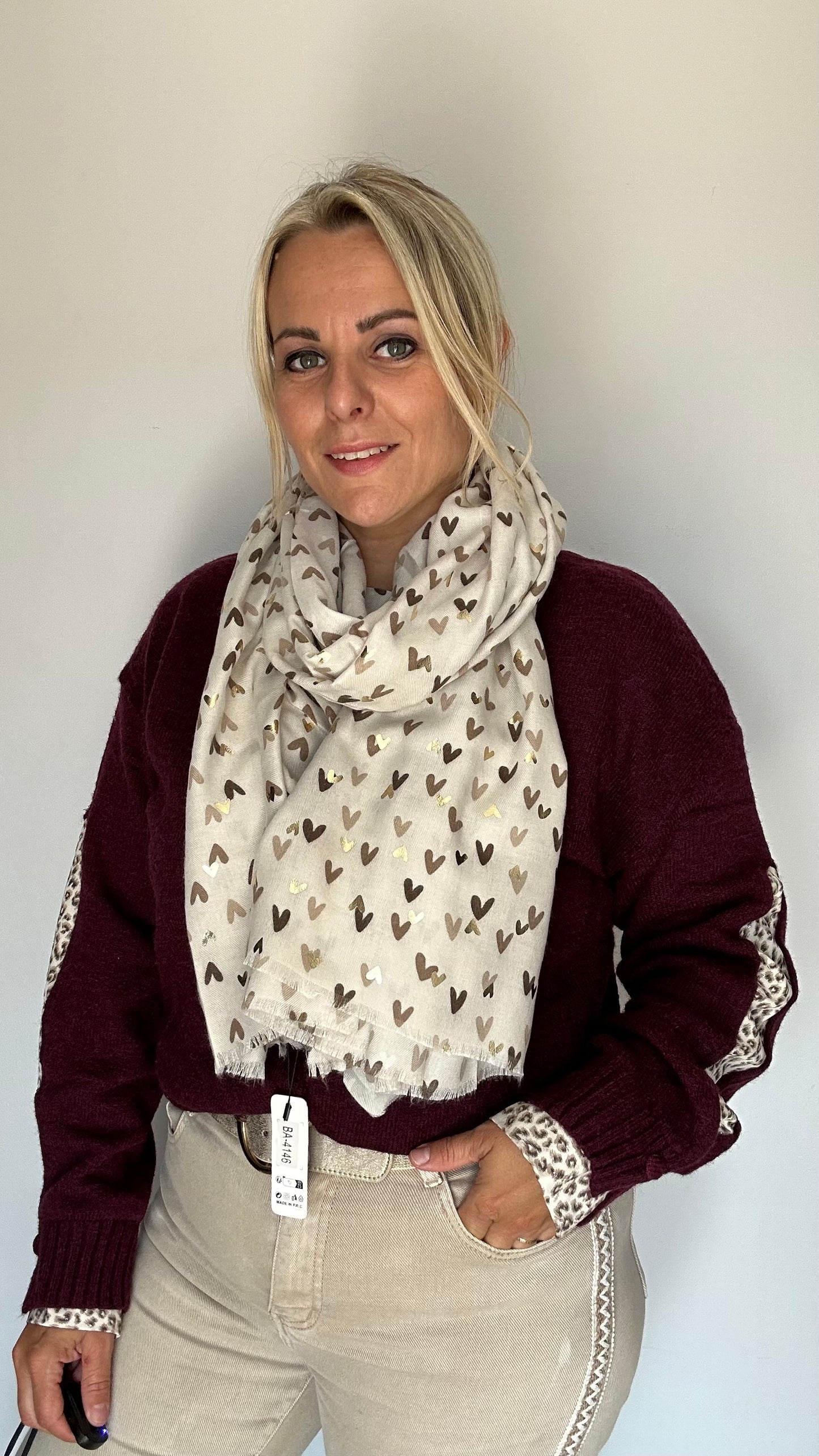 Foulard cœur avec dorure