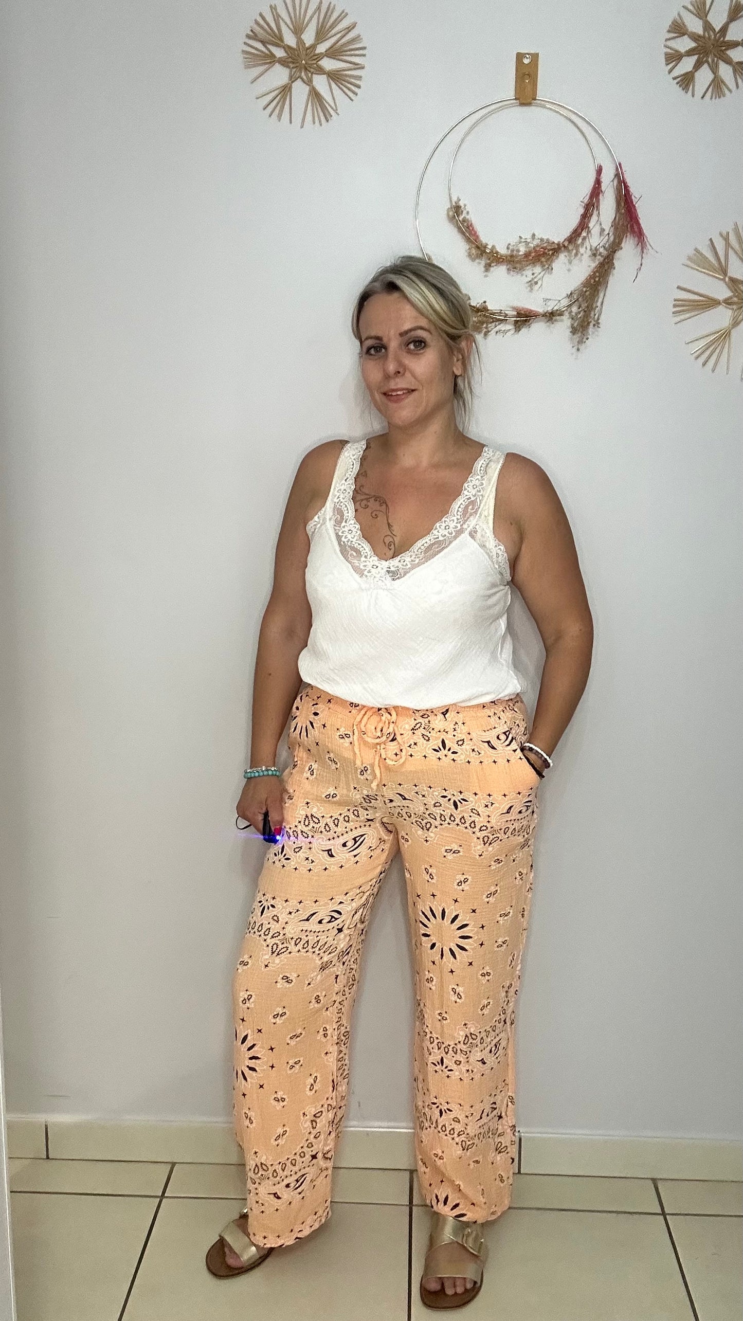 Pantalon en gaze de coton