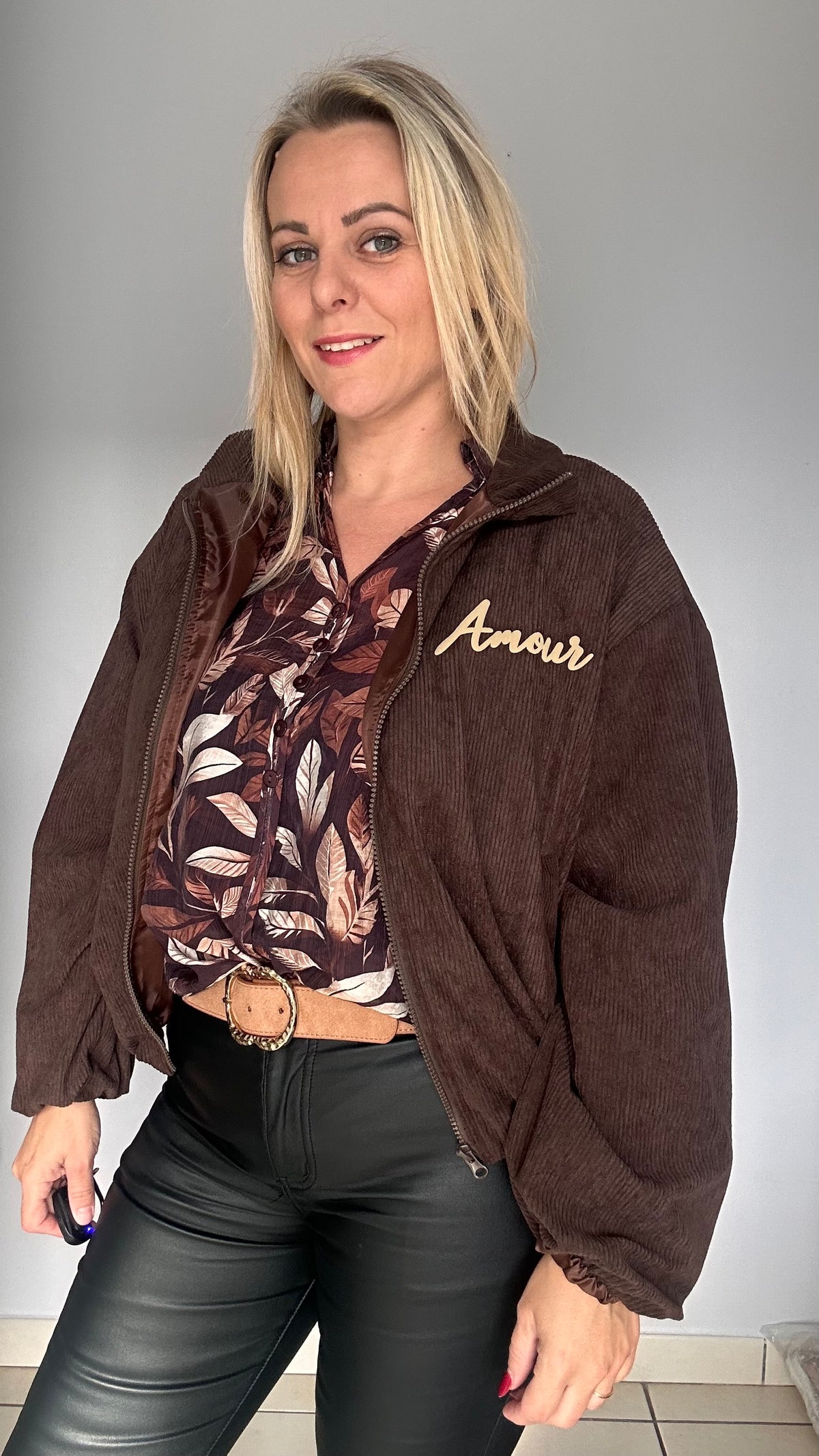 Veste en velours « Amour » 🤎