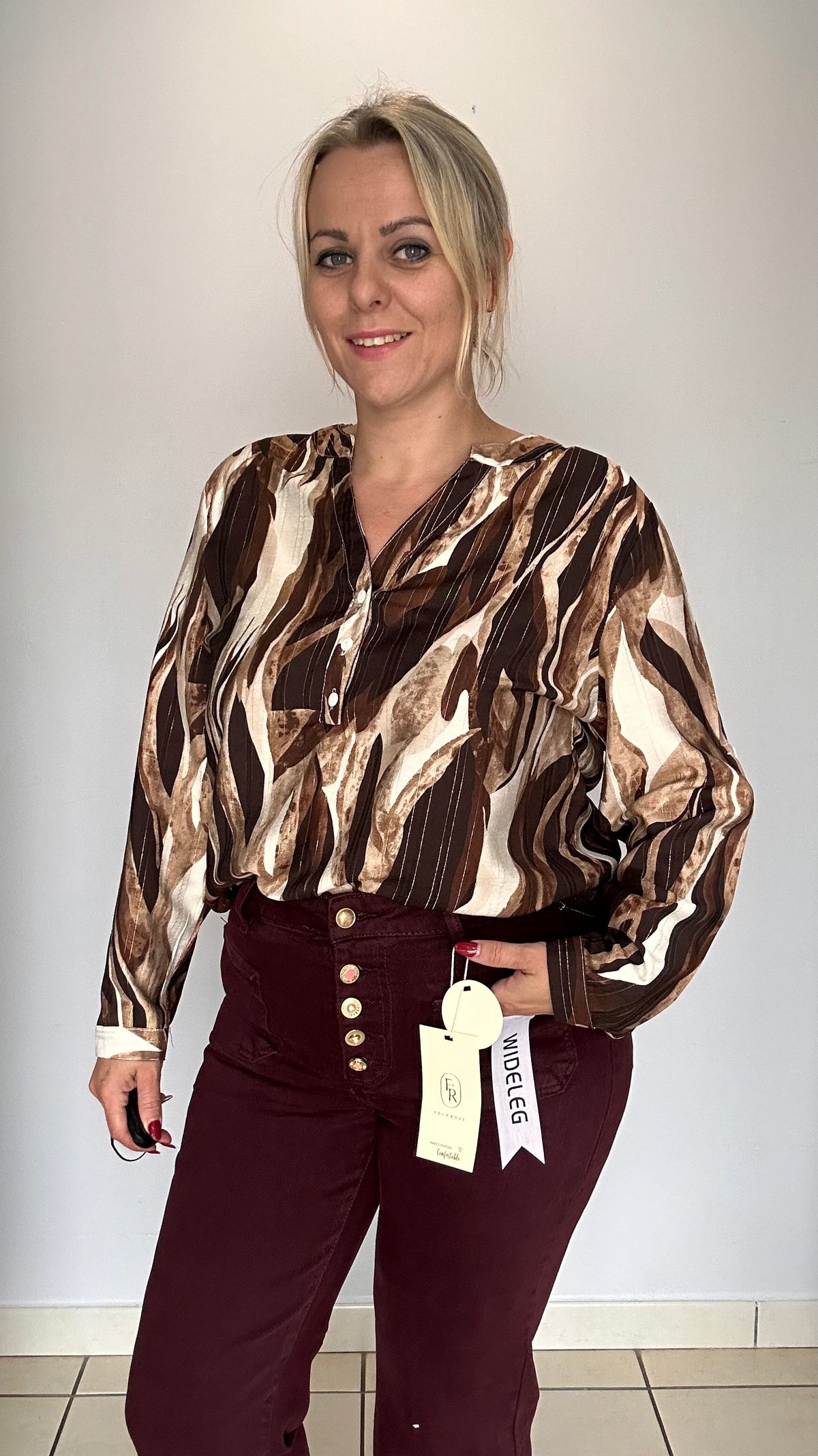 Blouse Marron avec lurex