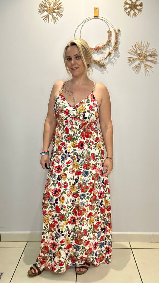 Robe longue fleurie