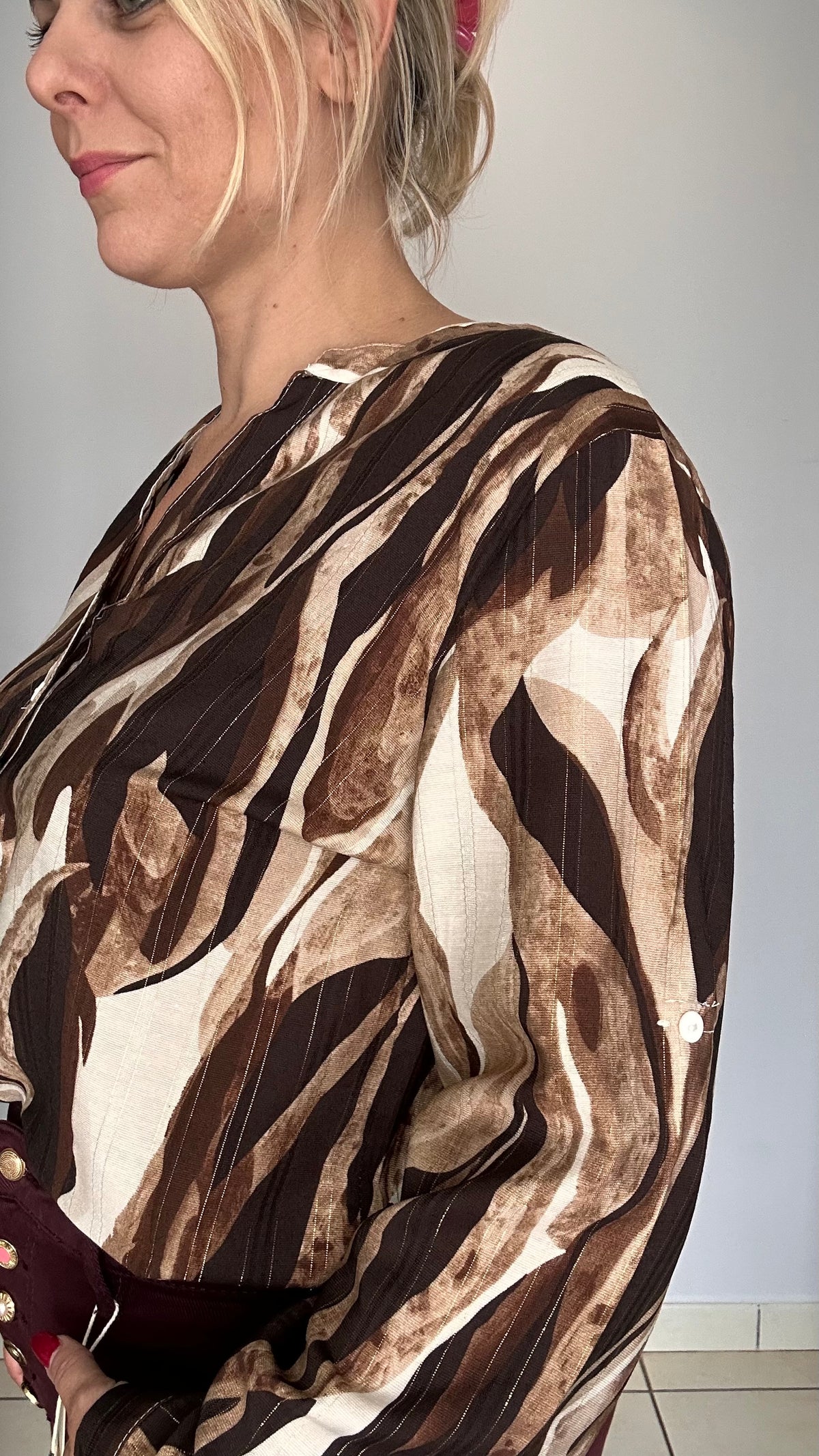 Blouse Marron avec lurex