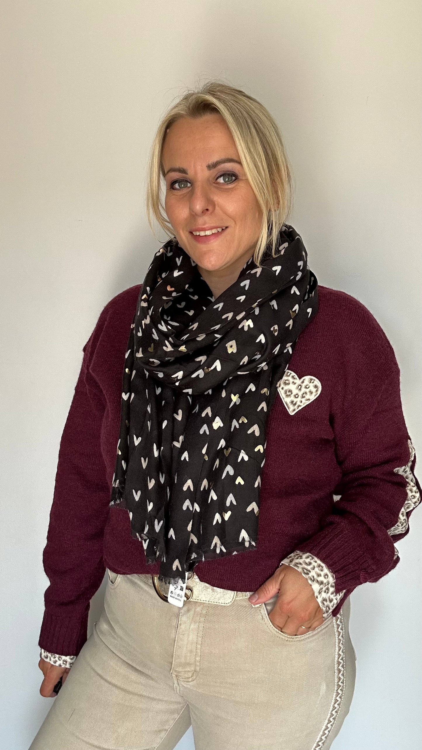 Foulard cœur avec dorure