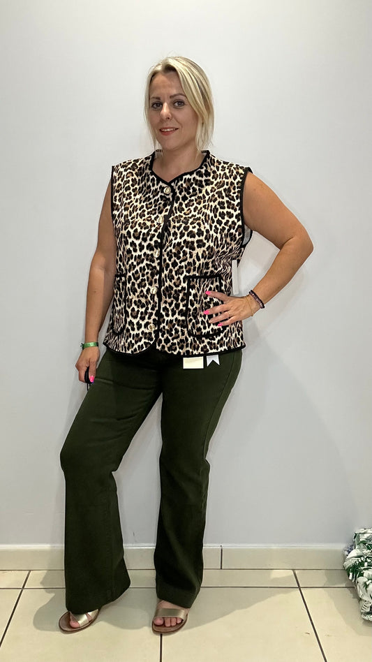 Veste sans manches imprimée léopard 🐆