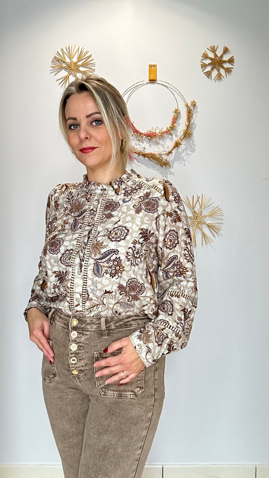 Blouse imprimée chic et fluide