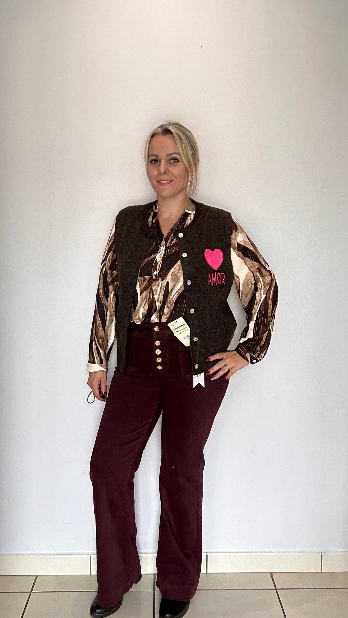 Blouse Marron avec lurex