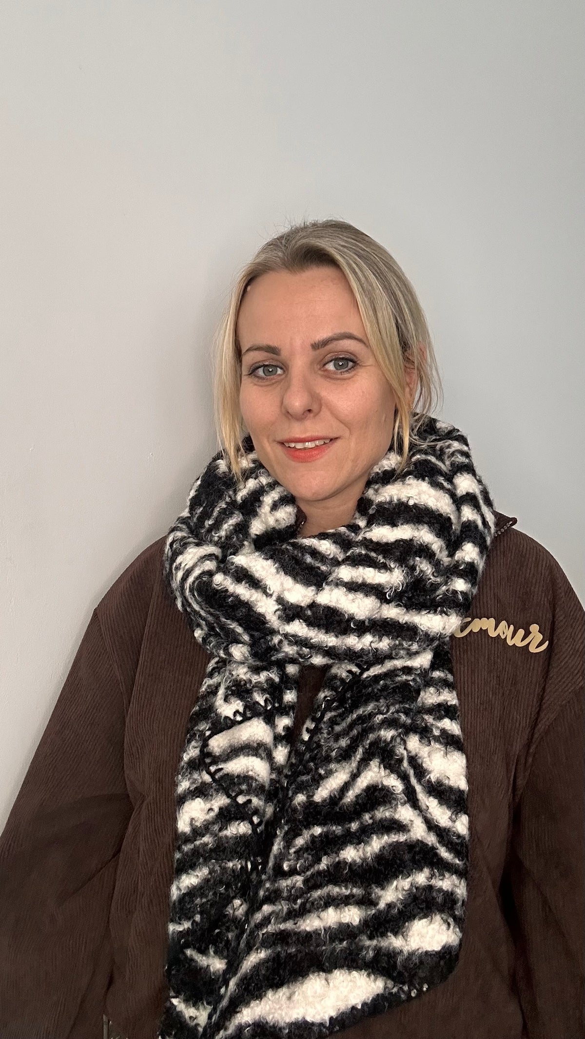 Écharpe bouclette zèbre 🦓✨