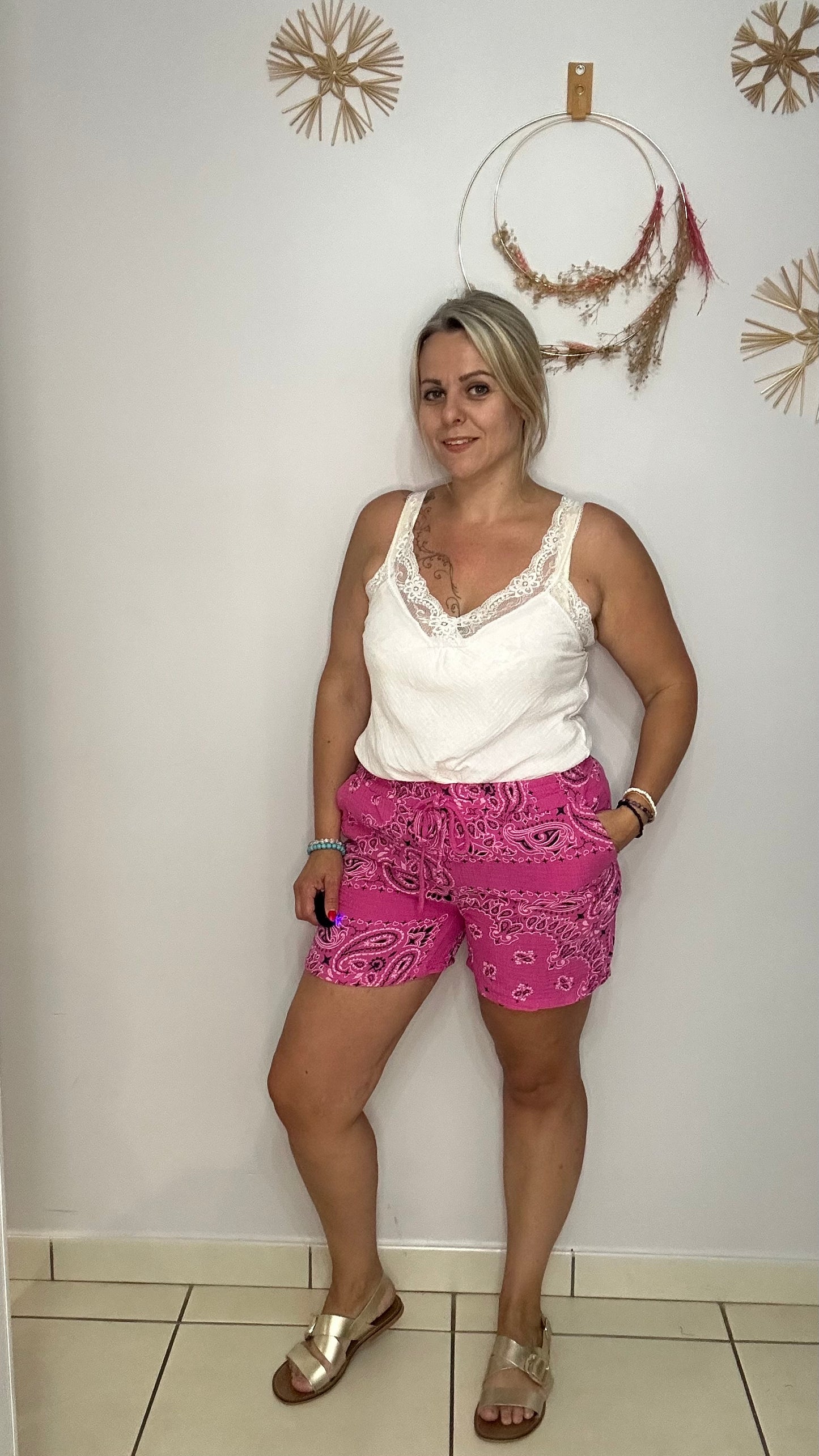 Short en gaze de coton