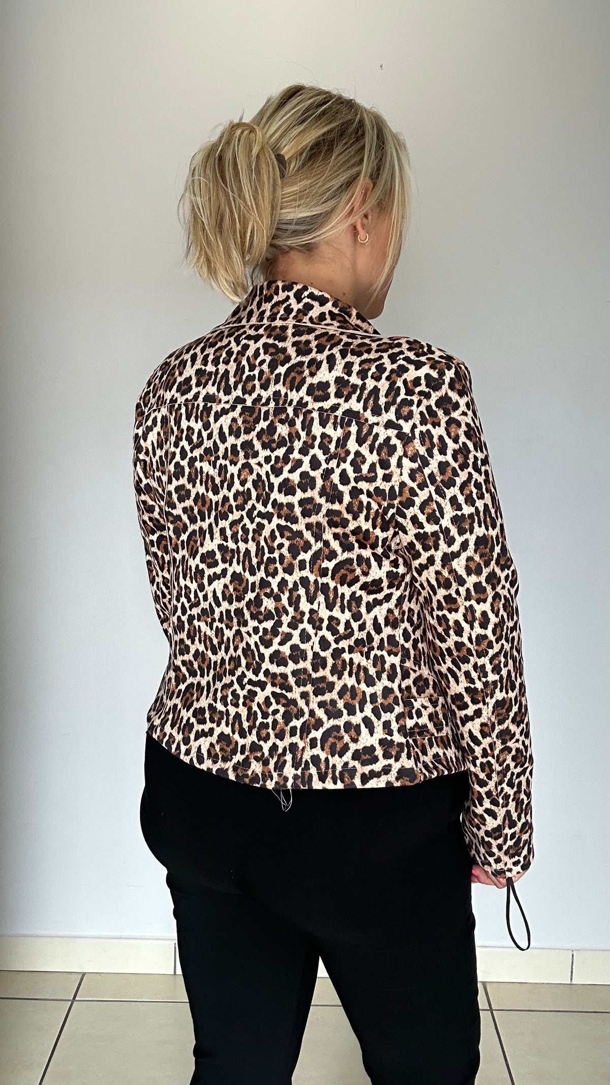 Veste suédine léopard