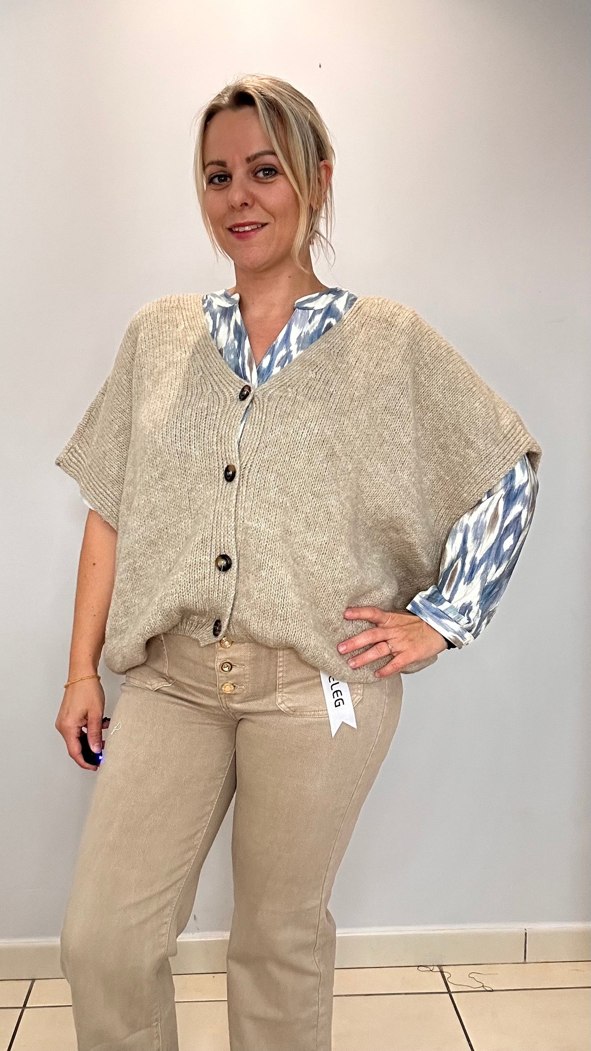 Blouse élégante bleu