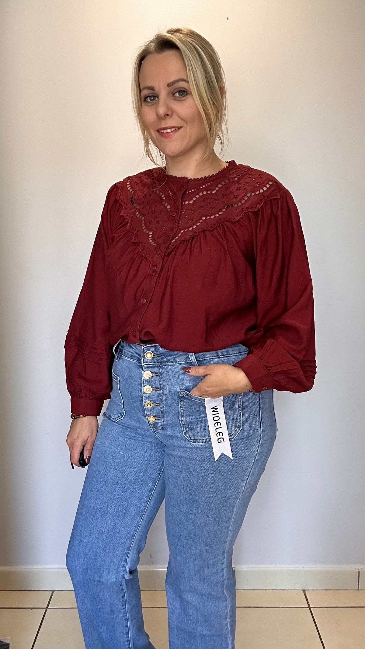 👖 Jean taille haute bleu clair