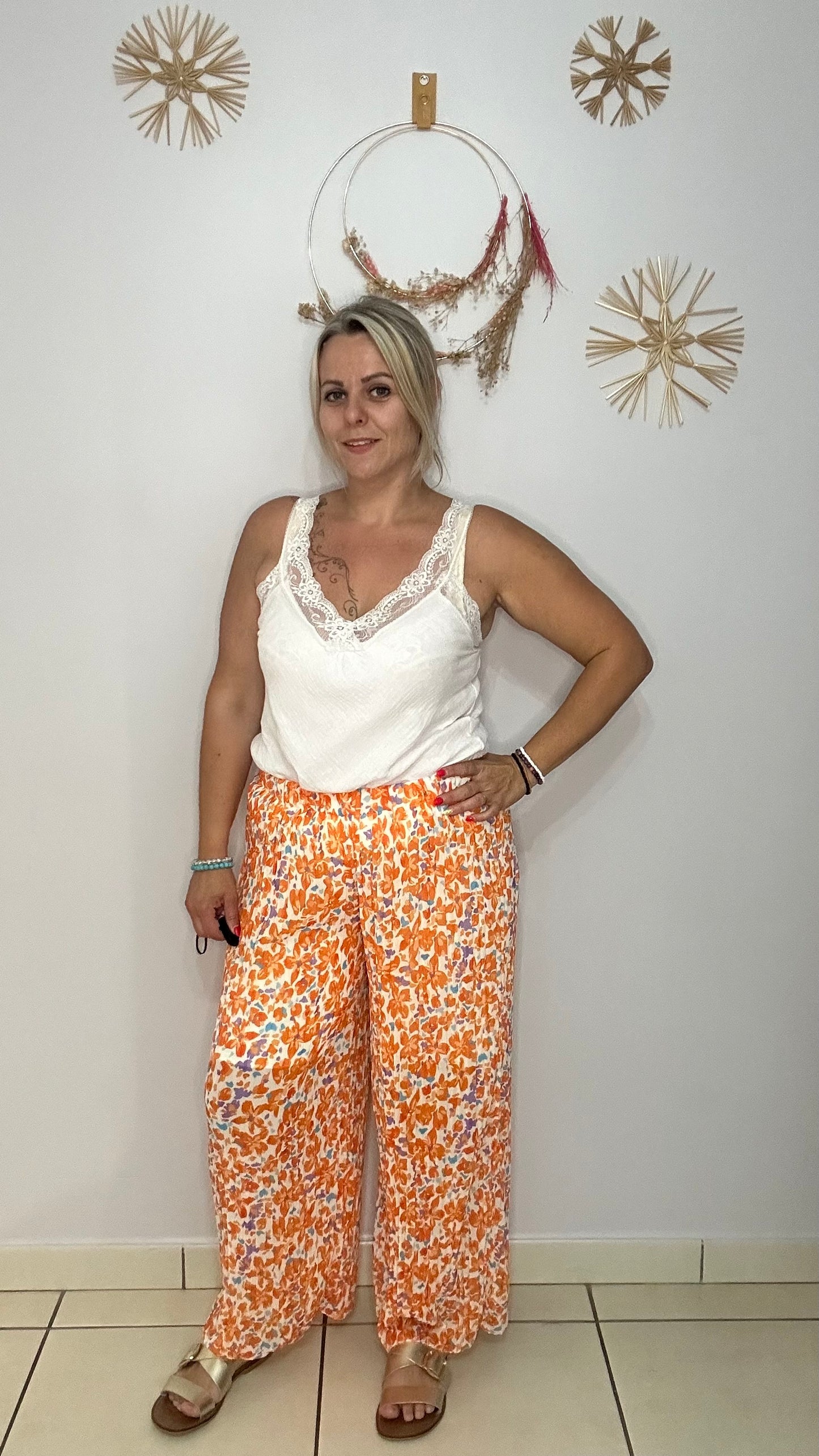 Pantalon fluide plissé