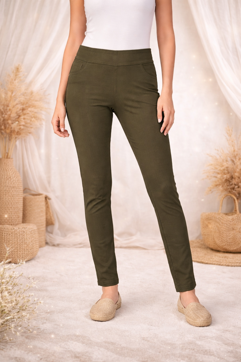 Pantalon molletonné kaki
