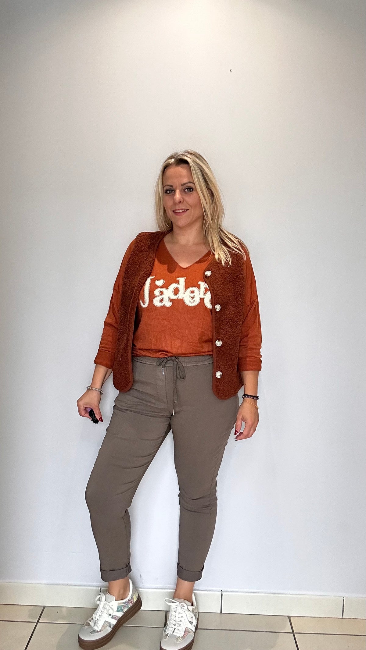 Pull fin imprimé « J’adore » 🤎