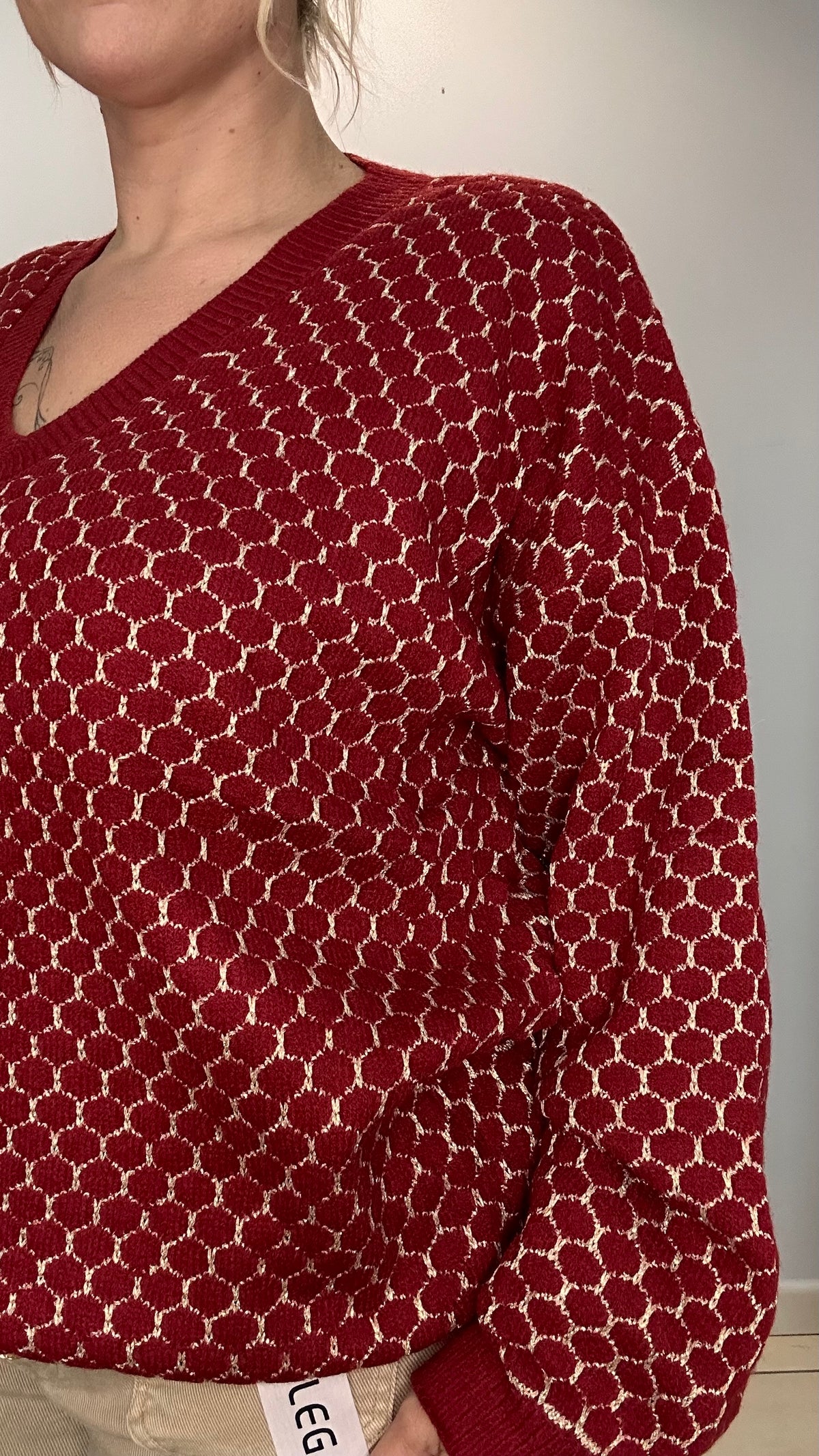 Pull Lurex rouge et doré ✨