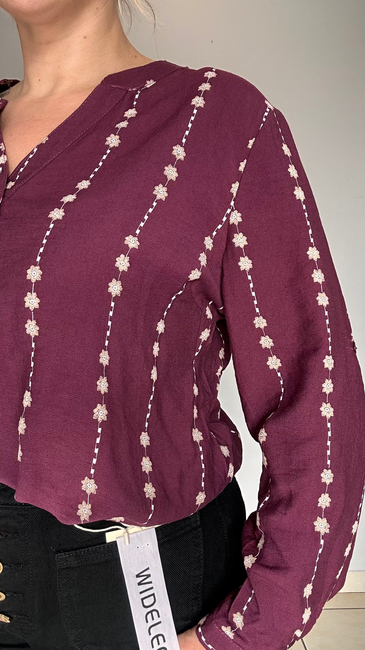💜 Blouse violette brodée