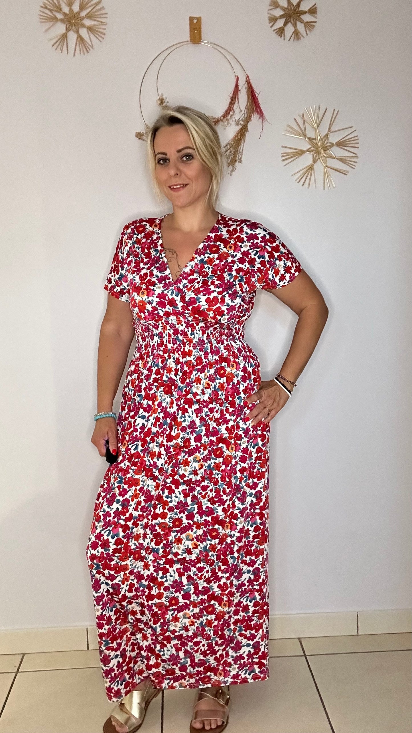 Robe fleurie manche ( 2237-72)