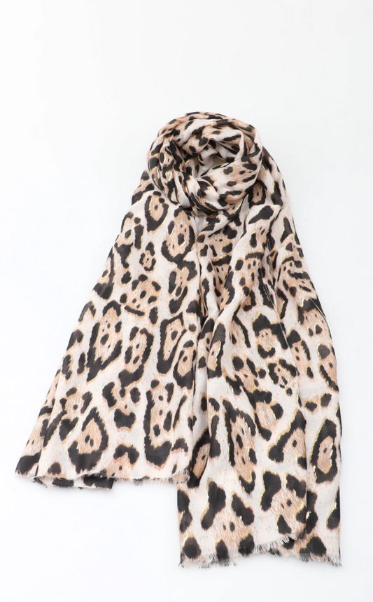 Echarpe imprimé léopard avec dorure