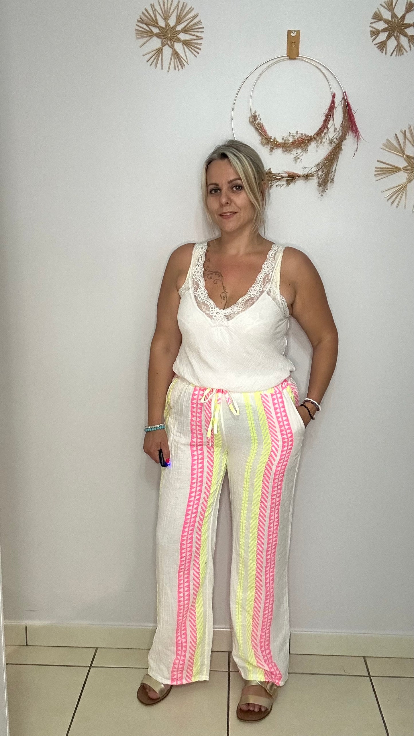 Pantalon en gaze de coton