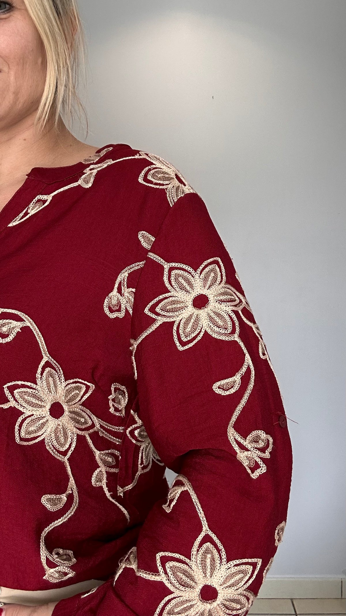 ❤️ Blouse brodée rouge