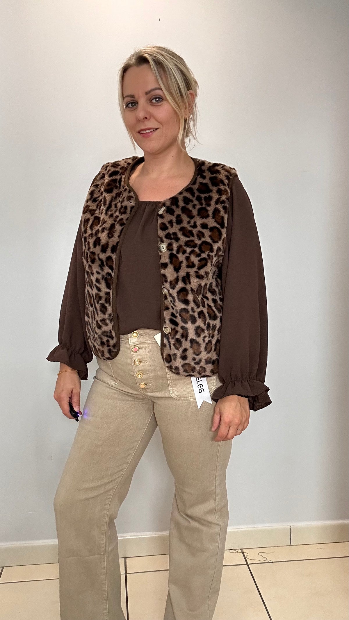 🐆 Gilet sans manches léopard