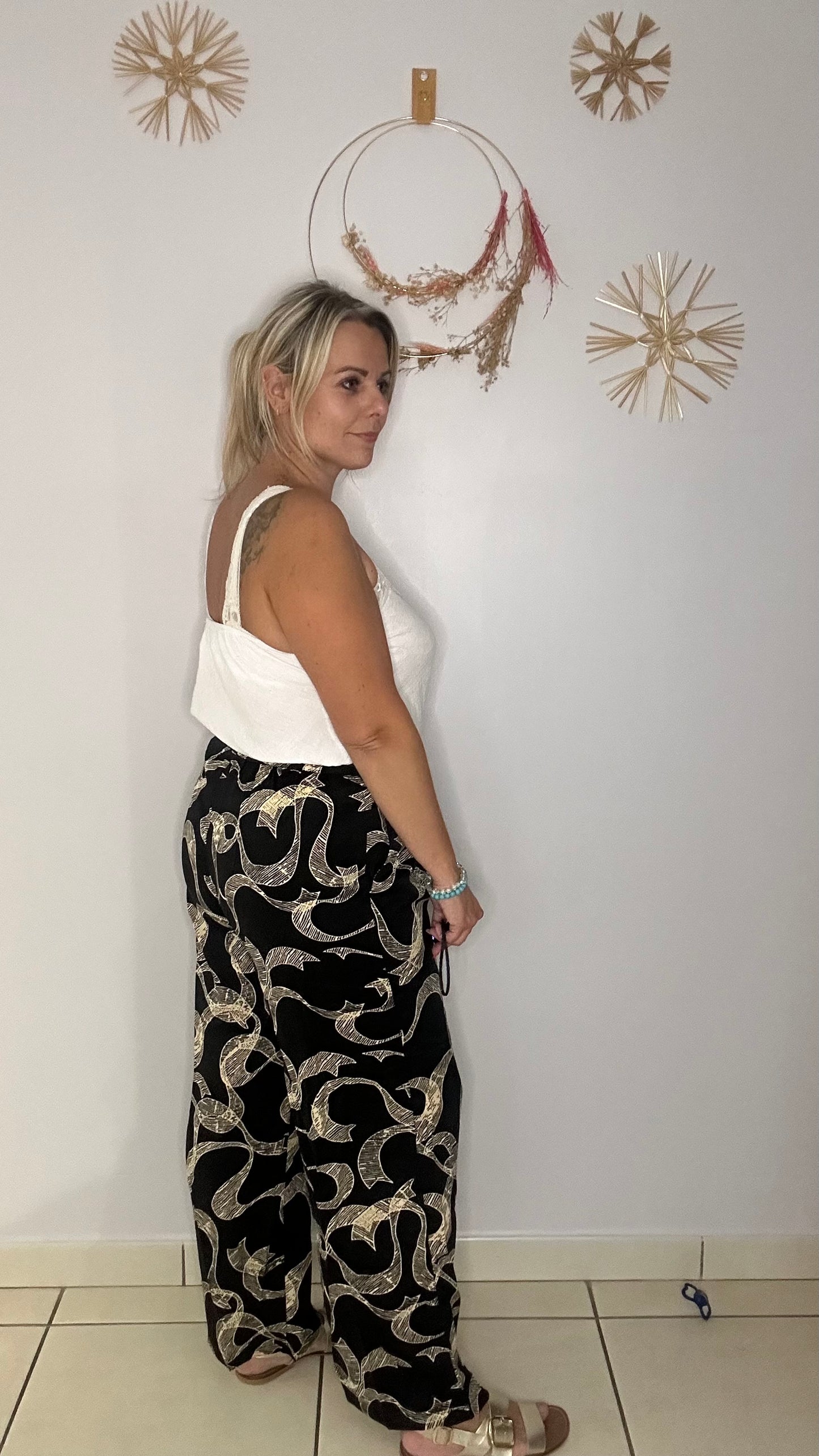 Pantalon à motifs