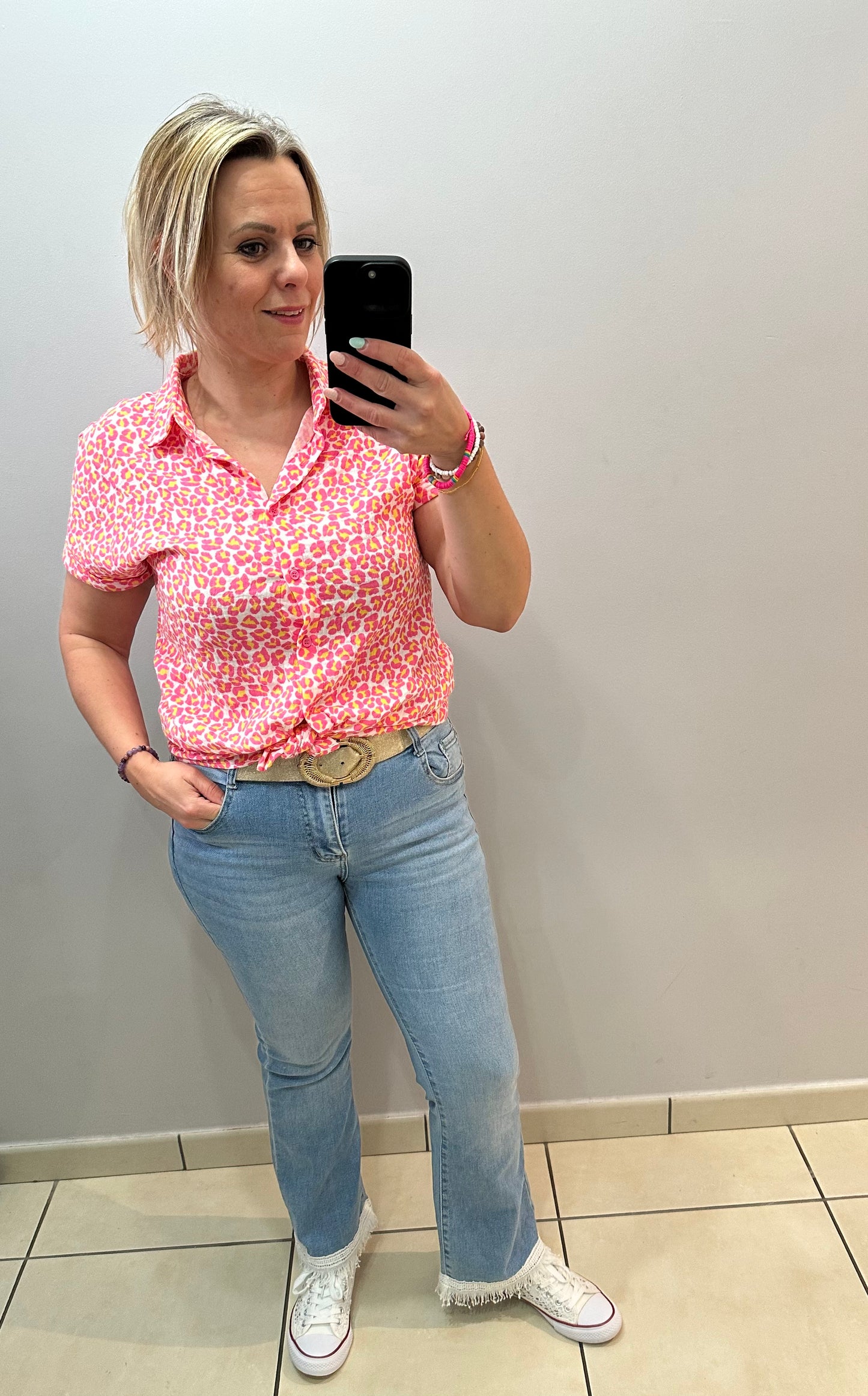 Jean flare à franges