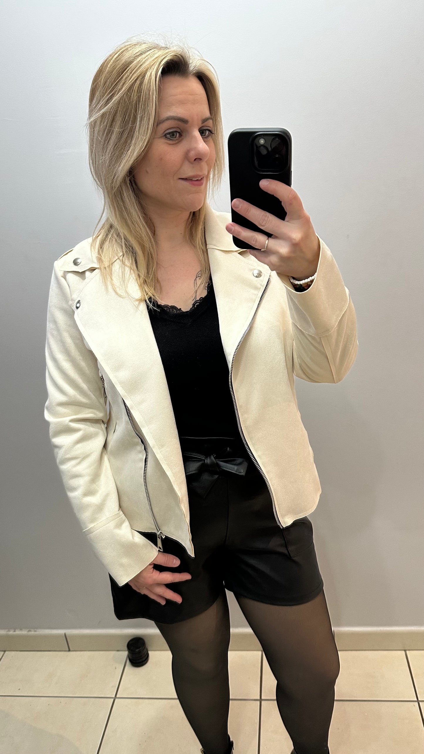 Veste suédine style biker