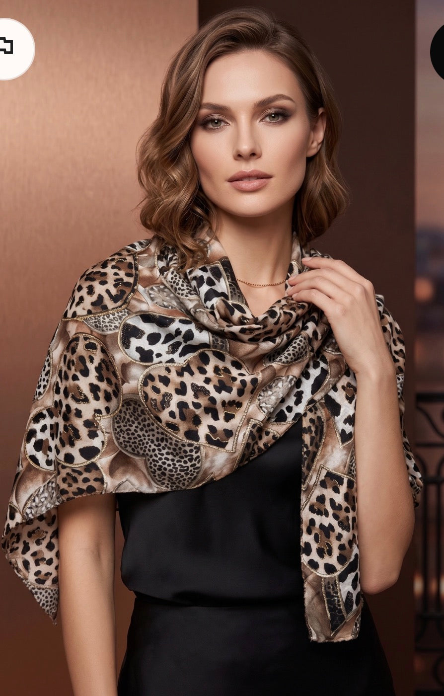 Écharpe motif cœur léopard 🐆❤️