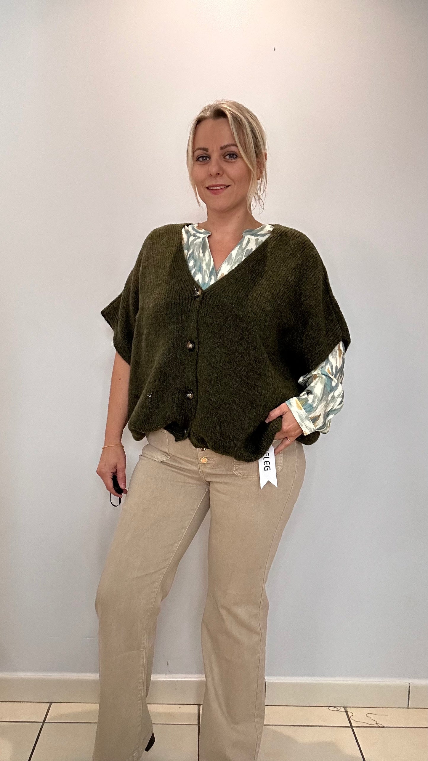 Blouse élégante verte