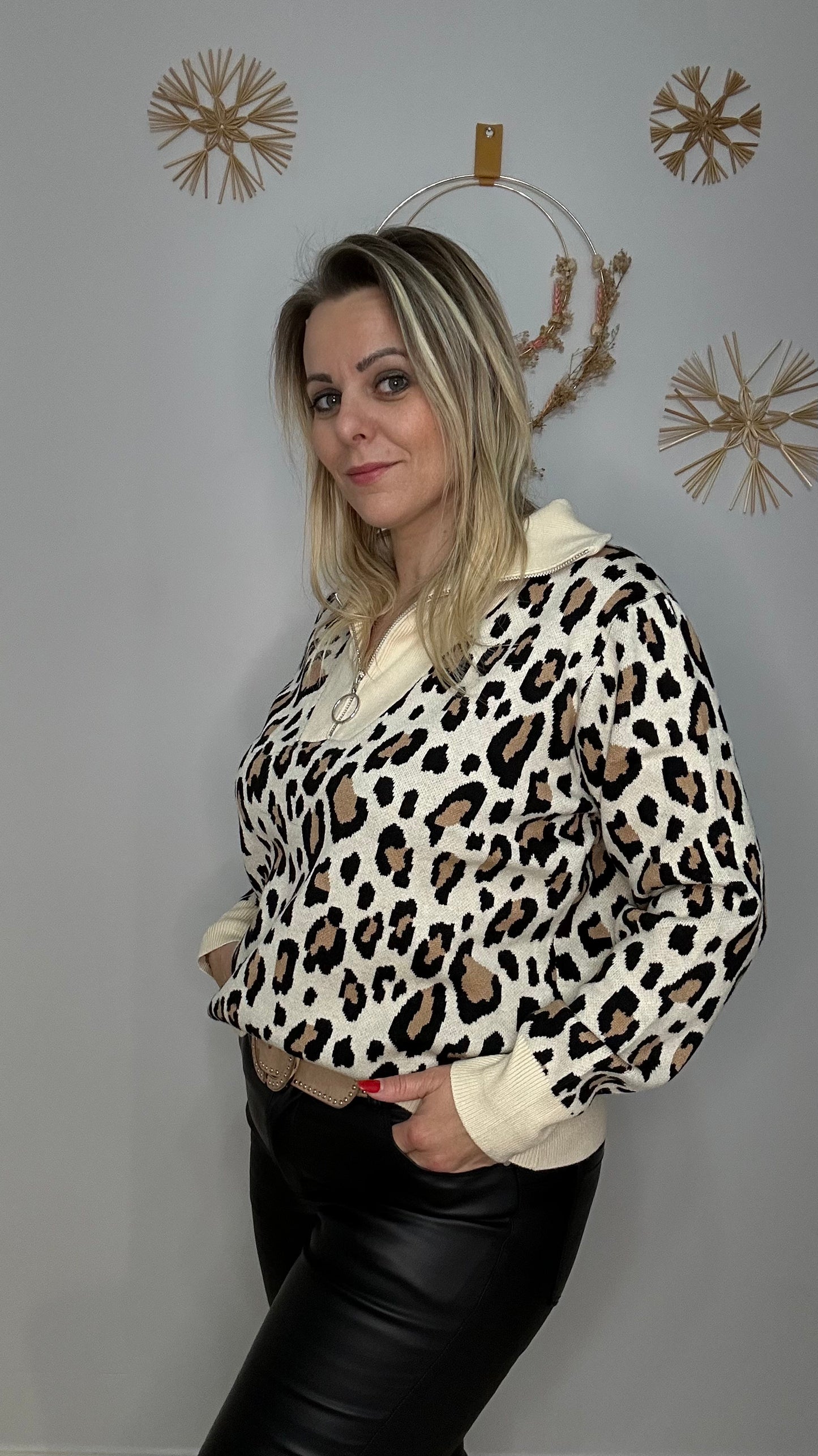 Pull imprimé léopard