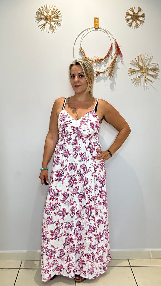 Robe bretelles en viscose ( A097-40)