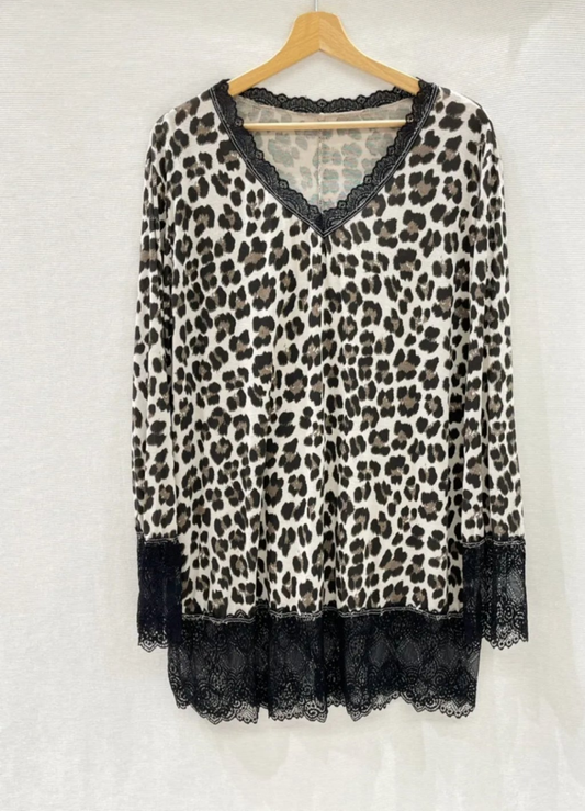 Top dentelle léopard grande taille