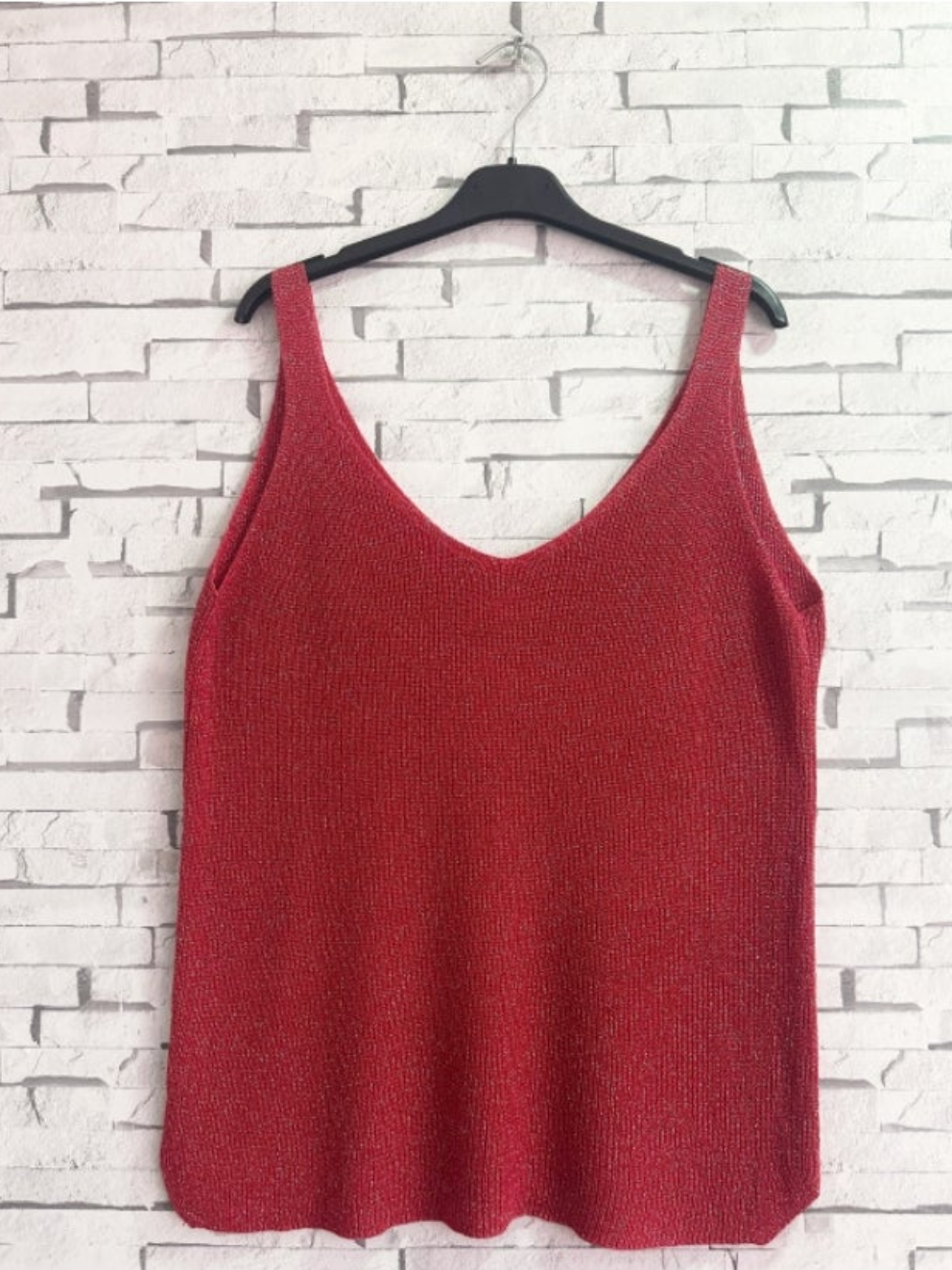Débardeur en fine maille avec lurex argenté