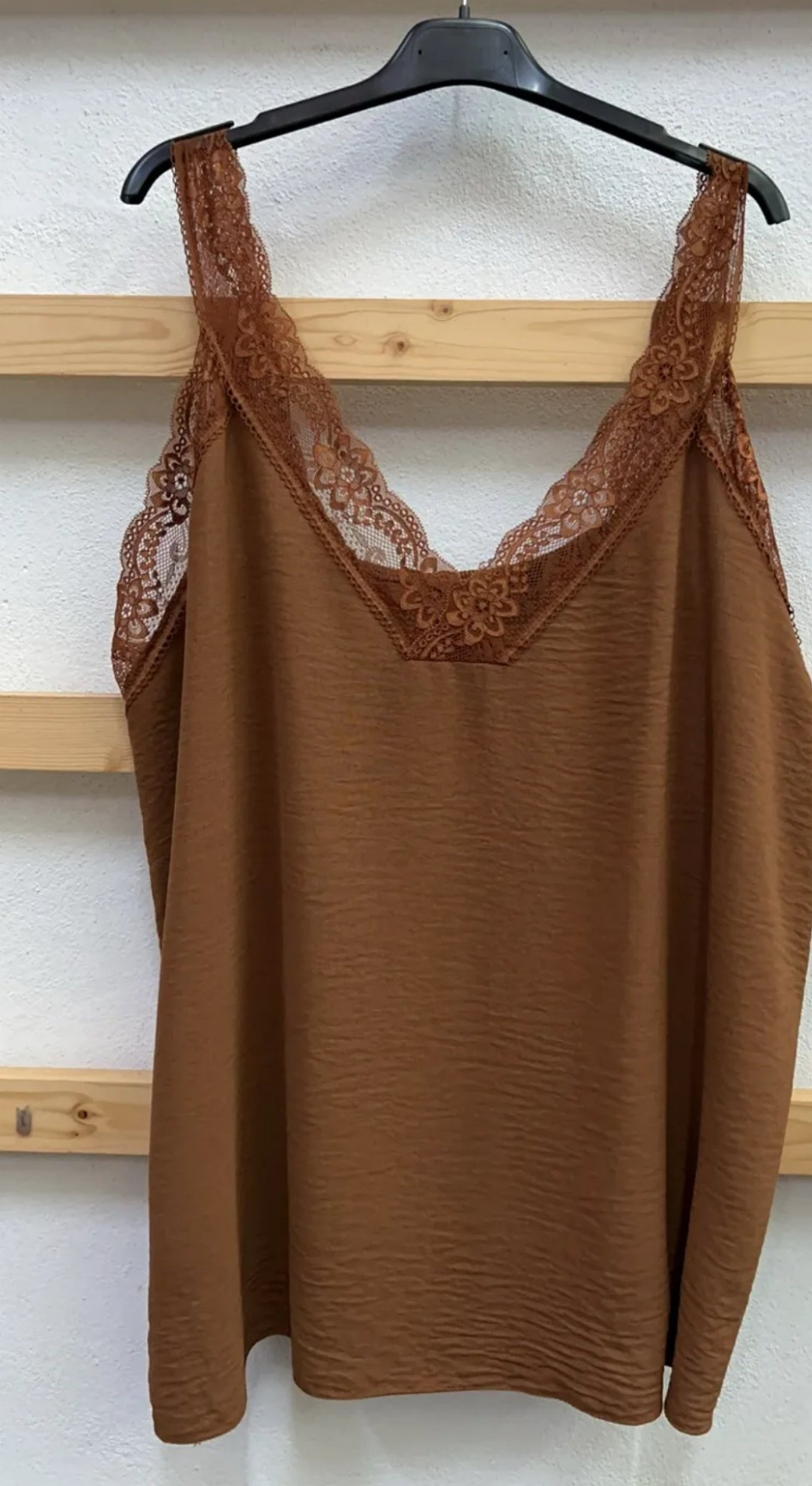Débardeur dentelle chocolat grande taille