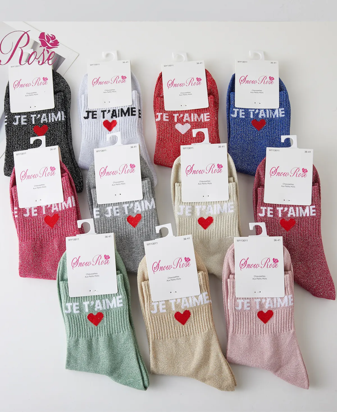 Chaussettes brillantes je t’aime